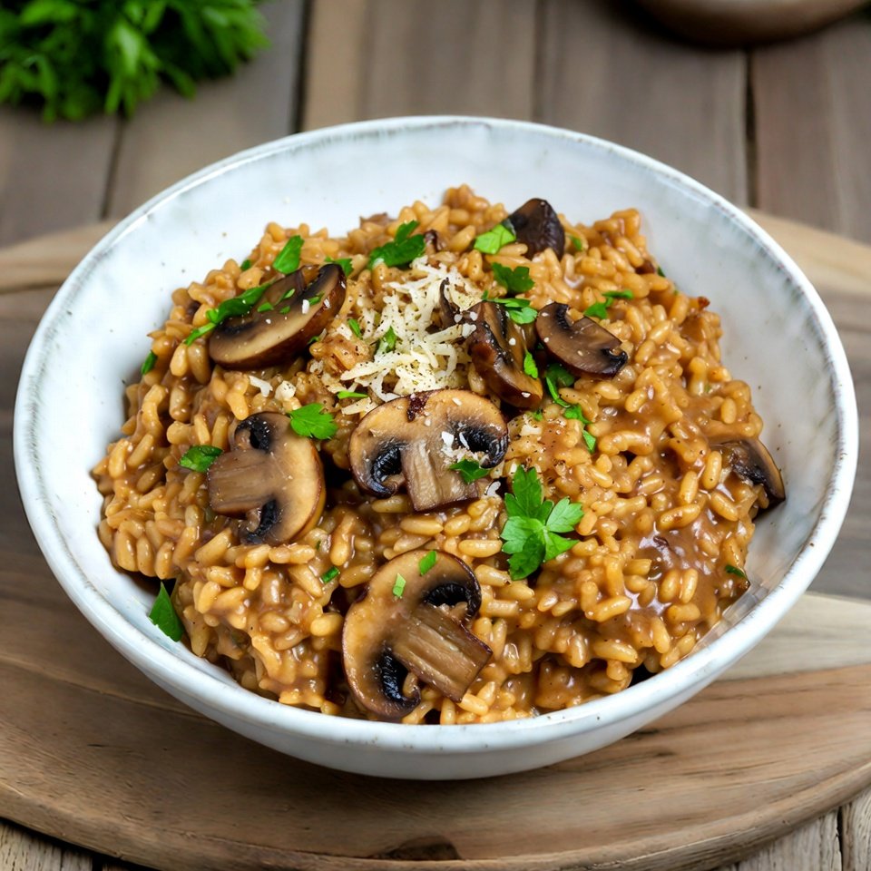 The Ultimate Creamy Mushroom Risotto One Pot Vegetarian Parmesan Alternative